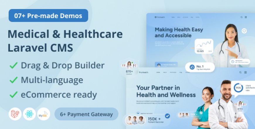 Prohealth v1.2 - Medical and Healthcare Laravel CMS With Live Page Builder