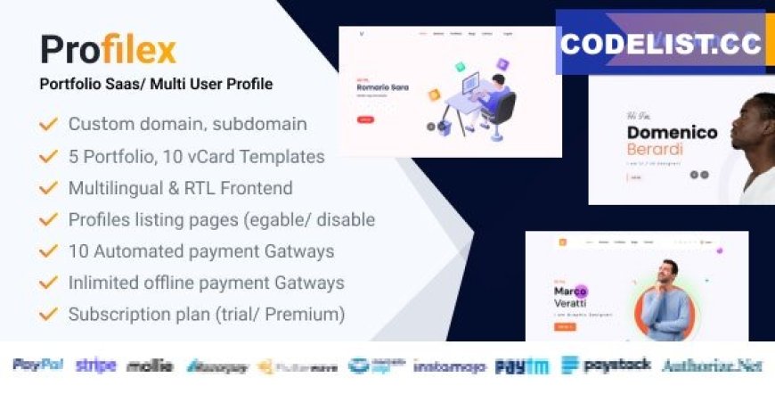 Profilex v3.1 - Multitenant Portfolio Website Builder with Appointment Module (SAAS)