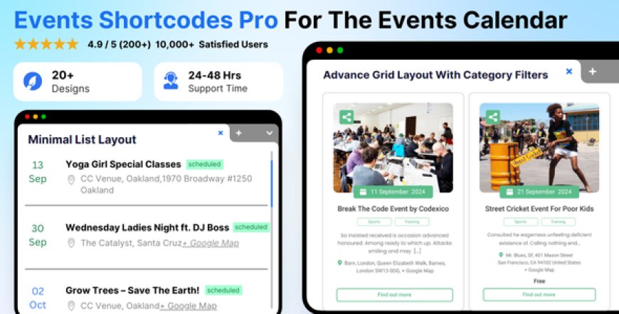Events Shortcodes & Block Pro For The Events Calendar v3.4.0
