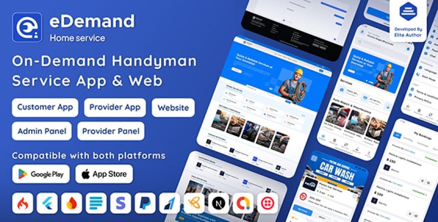 eDemand v4.1.0 – Multi Vendor On Demand Handy Services, Handyman with Flutter App | Admin panel | Web Version