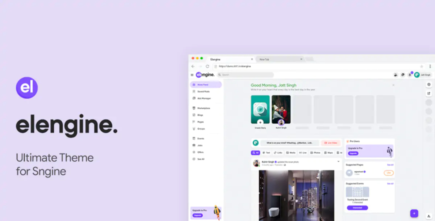 Elengine v1.8.4 – The Ultimate Sngine Theme