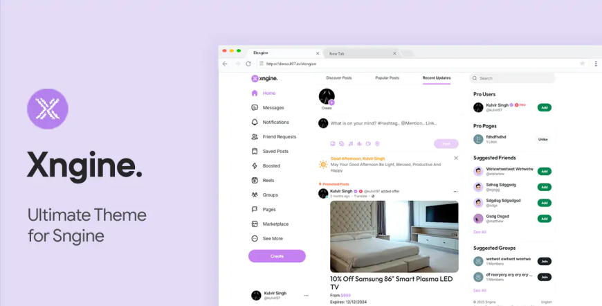 Xngine v1.2.2 – The Ultimate Sngine Theme