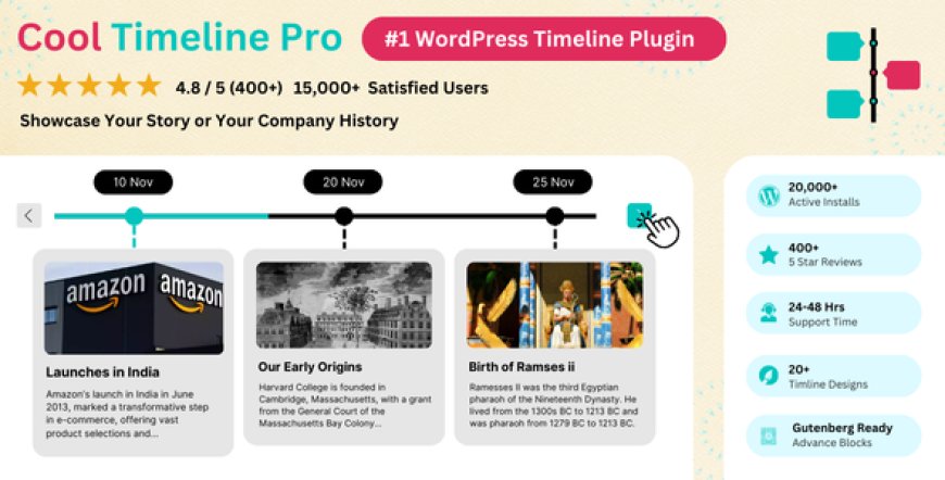 Cool Timeline Pro v4.8.11 - Horizontal & Vertical Timeline Plugin For WordPress
