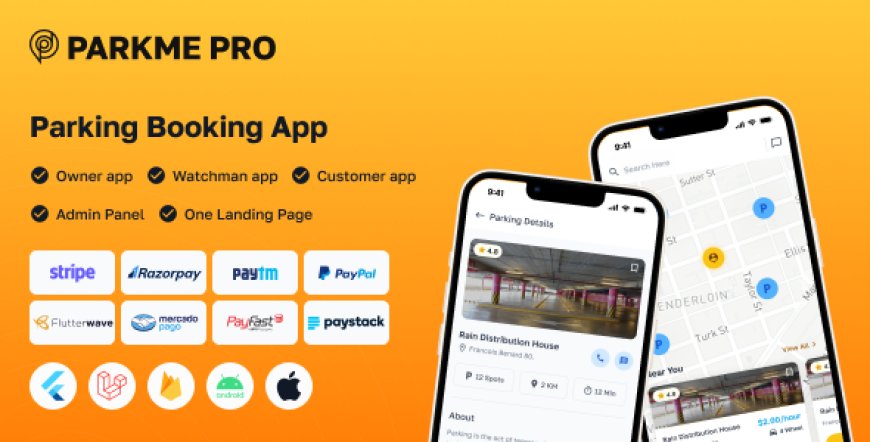 ParkMePRO v1.7 - Flutter Complete Car Parking App with Owner and WatchMan app
