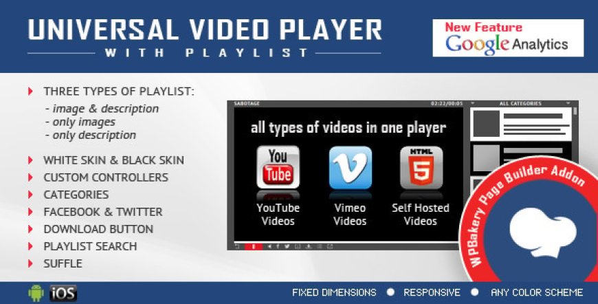 Universal Video Player v3.2.2.0 - Addon for WPBakery Page Builder