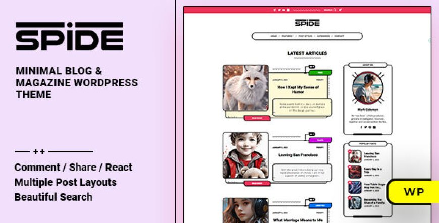 Spide v1.0.5 - Personal Blog & Magazine WordPress Theme